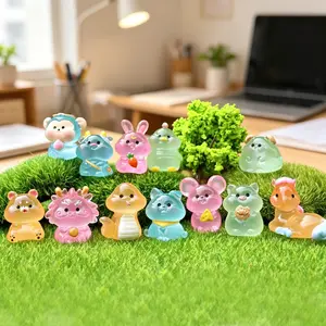 50/100PC Mysterious Resin Animals, Mini Cartoons, Decor DIY Crafts Party Favors， Small Cute Animal Models, Suitable For Dollhouse Decoration Fairy Garden Decor, Miniature Gardens  And Birthday Party Gift