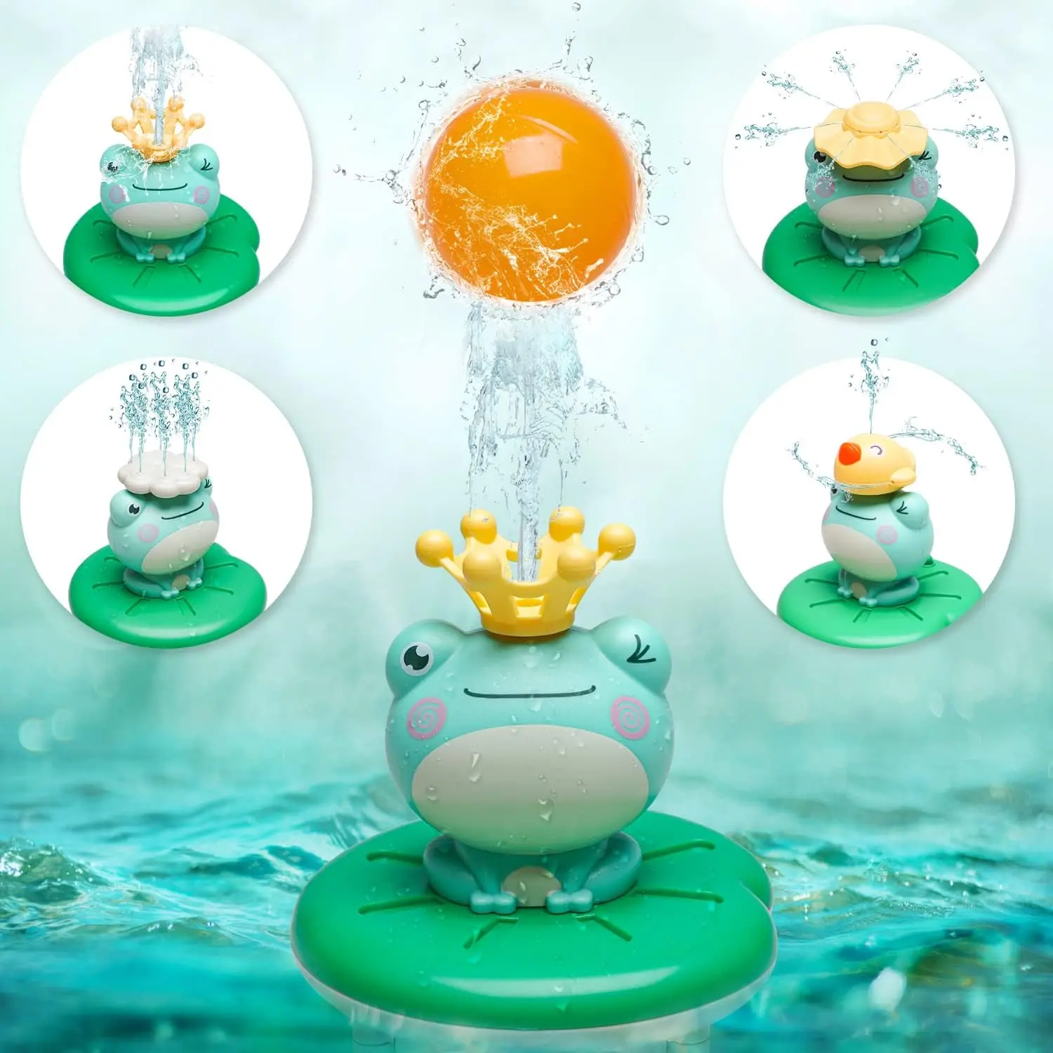 Frog Design Cute Bath Toy, Water Sprinkler Baby Bathing Toy, Fun Bathtub Toy for Kids, Baby Toys, Bathing Supplies