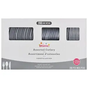 Elegant Silver Plastic Cutlery Assortment Elegant Silver Plastic Cutlery Assortment