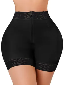 Women's Seamless Shapewear Panties, High Waist Compression, Butt Lifting, Lace Trim, Anti-Roll Steel Bones, All Seasons Wear, Womenswear