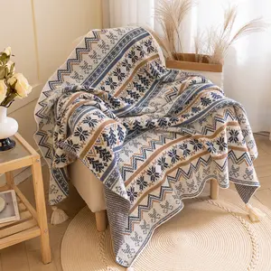 Boho Throw Blanket Reversible Bohemian Tapestry Hippie Room Decor Outdoor Blanket Double Sided. Soft Cozy Fluffy Warm Hand Made Throw Blankets for Couch, Sofa, Chair, Bed, Camping