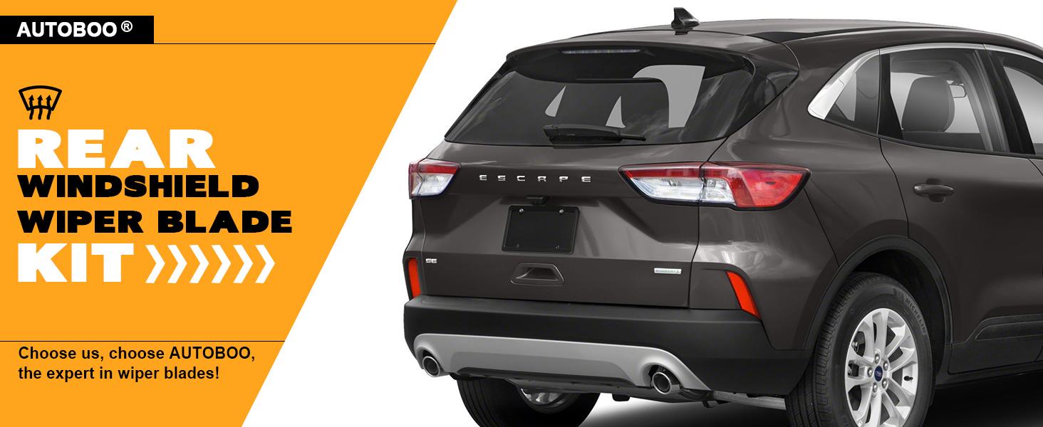 Rear Wiper Arm Blade Replacement for Ford Explorer 2011-2023,Escape 2013-2023,2015-2019 Lincoln MKX Back Windshield Wiper Blade Arm Set -Original Equipment Replacement