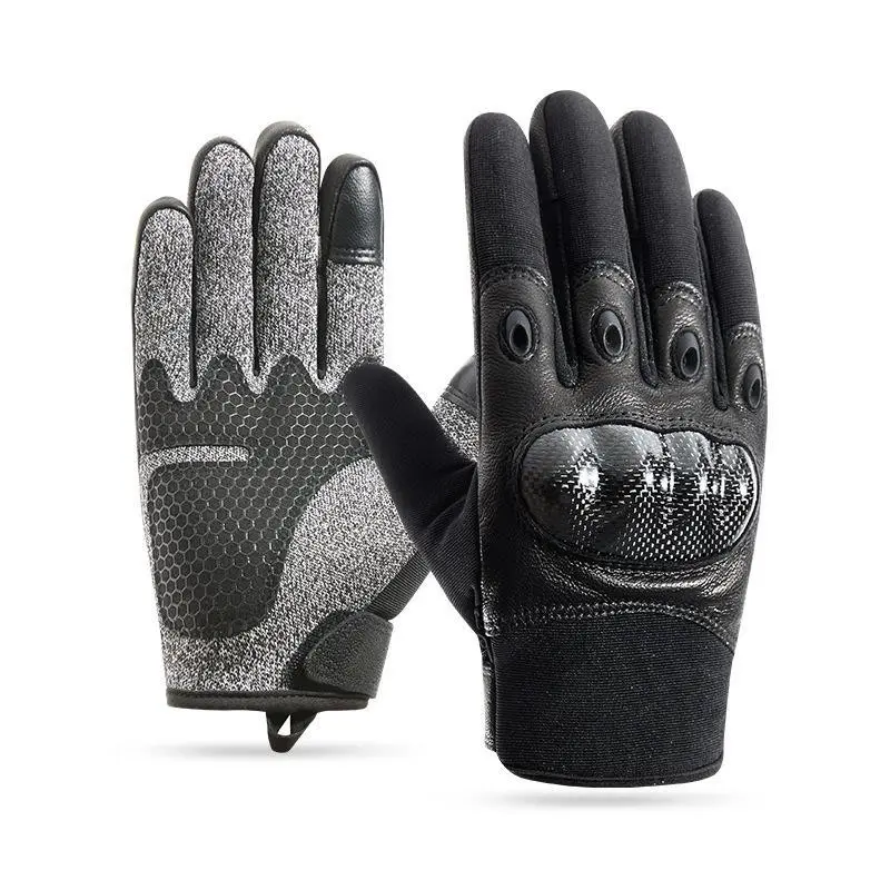 Tactical Gloves Hard Shell Full Finger Kevlar Cut-Resistant Military Training Security Anti-Slip Protective Gloves for Combat and Safety