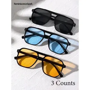 Women's Vintage Square Frames Sunglasses, Tinted Lenses UV400 Protected Retro Sports Eyewear, Fashion Accessory for Daily Outings & Beach Trips, Tinted Lenses Sunglasses