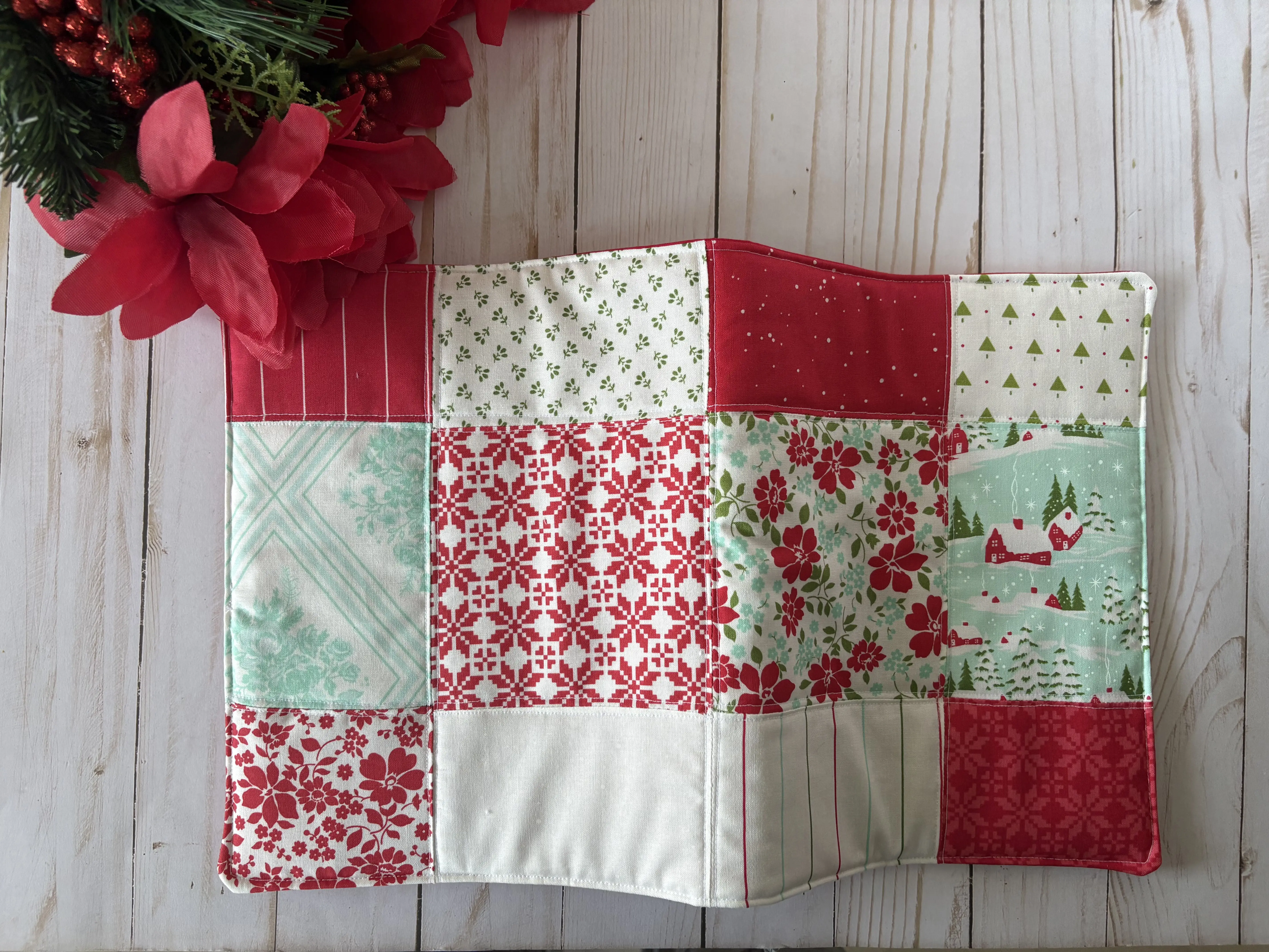 Mint and White Christmas Composition Notebook Cover