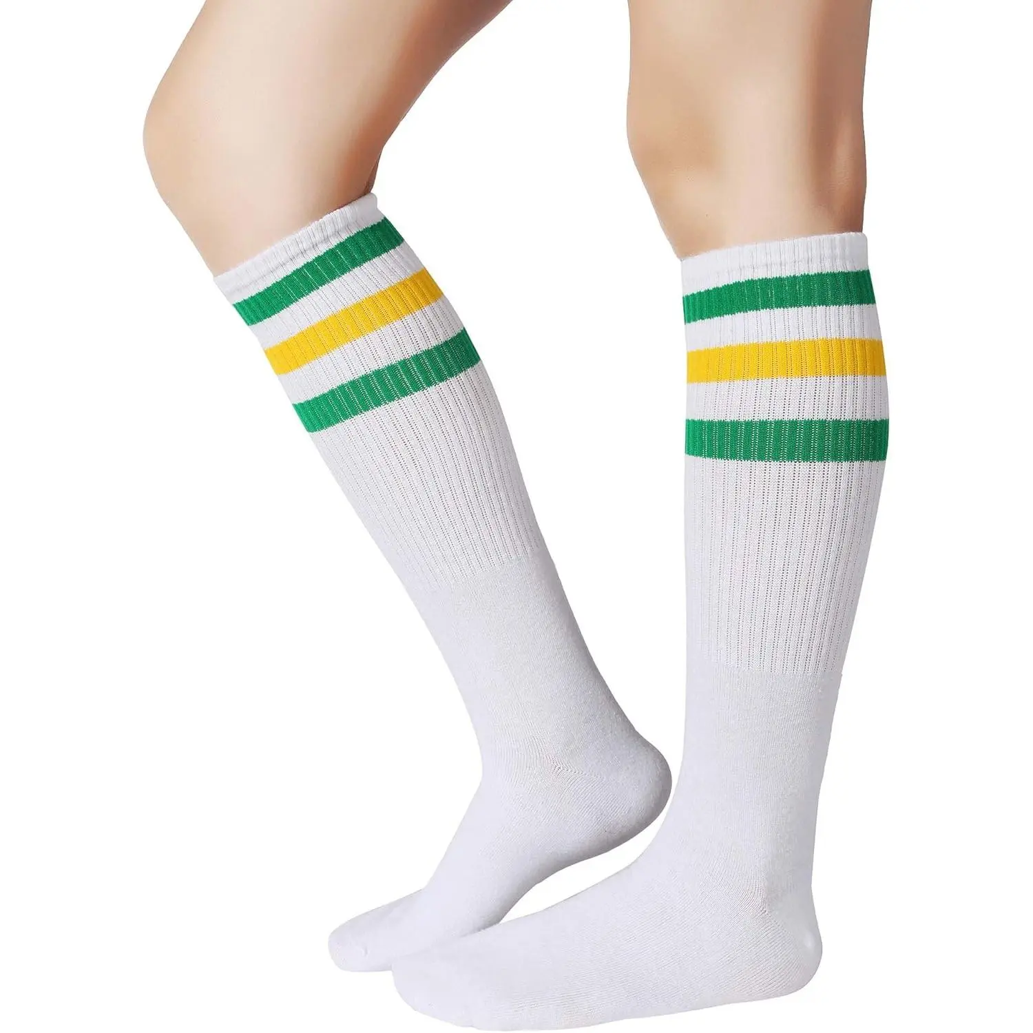 Classical Triple Stripes Soft Cotton Over-the- Retro Tube Socks