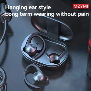 MZYMI Wireless Sports Headphones, TWS Earplugs With High Fidelity Stereo, Gaming Headphones With Microphone, LED Battery Display, Compact Charging Case