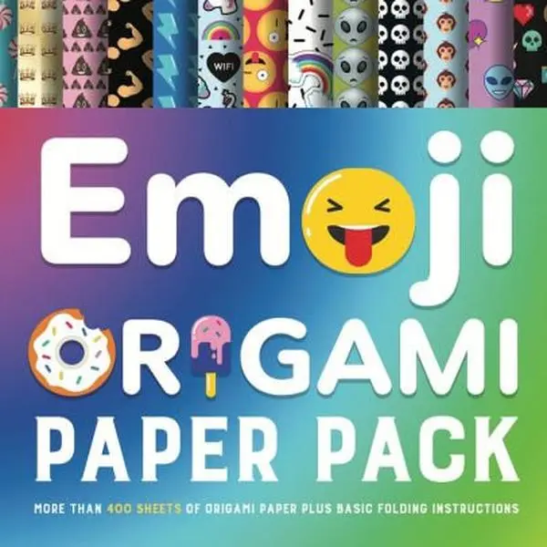 Used Emoji Origami Paper Pack - Sterling Innovations Paperback Book for English Folding Enthusiasts, more than 400 sheets of good paper, basic folding instructions