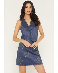 Morningside Star Studded Faux Suede Snap Vest