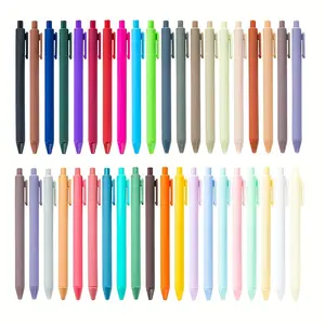 6/12//24/32-piece macaron-coloured ballpoint pen set with black ink Charming vintage-hued retractable gel pens Student stationery and office supplies Water-based signature pens Ideal gift selection Colours and styles randomly selected