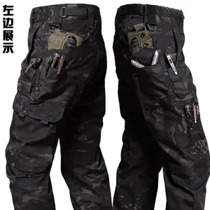 2025 Outdoor Tactical Wear resistant Multi pocket Waterproof Work Pants Spring and Autumn New Black