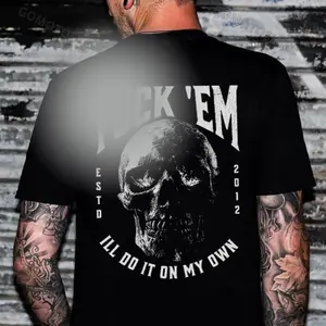 Forget Them, I’ll Do It Myself Tee – Skull Graphic Streetwear Shirt | Bold Unisex Cotton Top