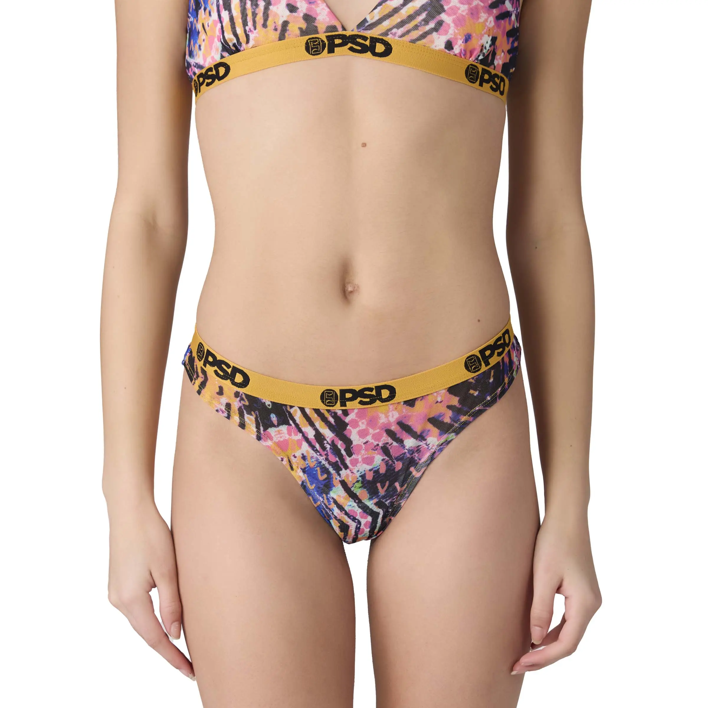 PSD Womens Vibin Snake Thong - Barely-There Thong, Soft and Comfortable Breathable Mesh Fabric Womenswear Print Panties