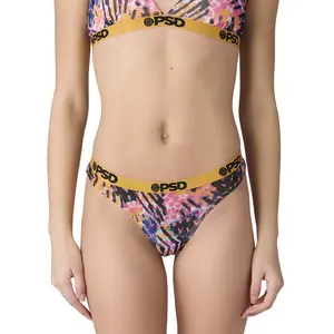 PSD Womens Vibin Snake Thong - Barely-There Thong, Soft and Comfortable Breathable Mesh Fabric Womenswear Print Panties