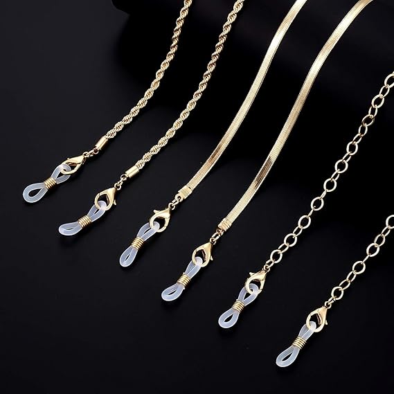 Pack Of 10 Glasses Chain, Eyeglass Strap For Women Sunglasses - Gold Eyeglasses Chain, Eye Glasses Holders Around Neck