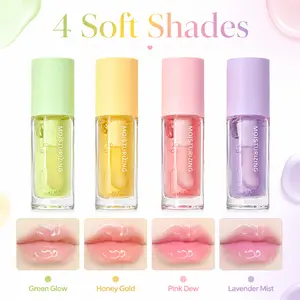 4 Fruit Color Lip Oil Set Long Lasting Nourishing Essence Moisturizing Lipstick Glossy Makeup Effect Hydrating Moisturizer Repairing Chapped Lips Beauty Cosmetic