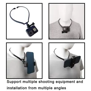 Neck Strap Mount Set, Multiple Accessories Combination, Holds Phone, Sports Camera, Action Camera, First Person Shooting, Home Video, Fishing Live Stream, Photography Camera Accessories