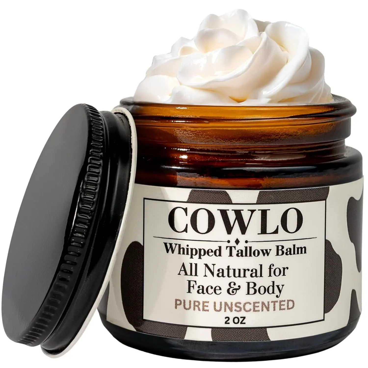 Whipped Tallow Balm – Pure Unscented | 100% Grass-Fed Suet Moisturizer for Eczema, Rosacea, Dry Skin & Babies | 2-Ingredient Clean Moisturizer | Handmade in USA | 2 oz