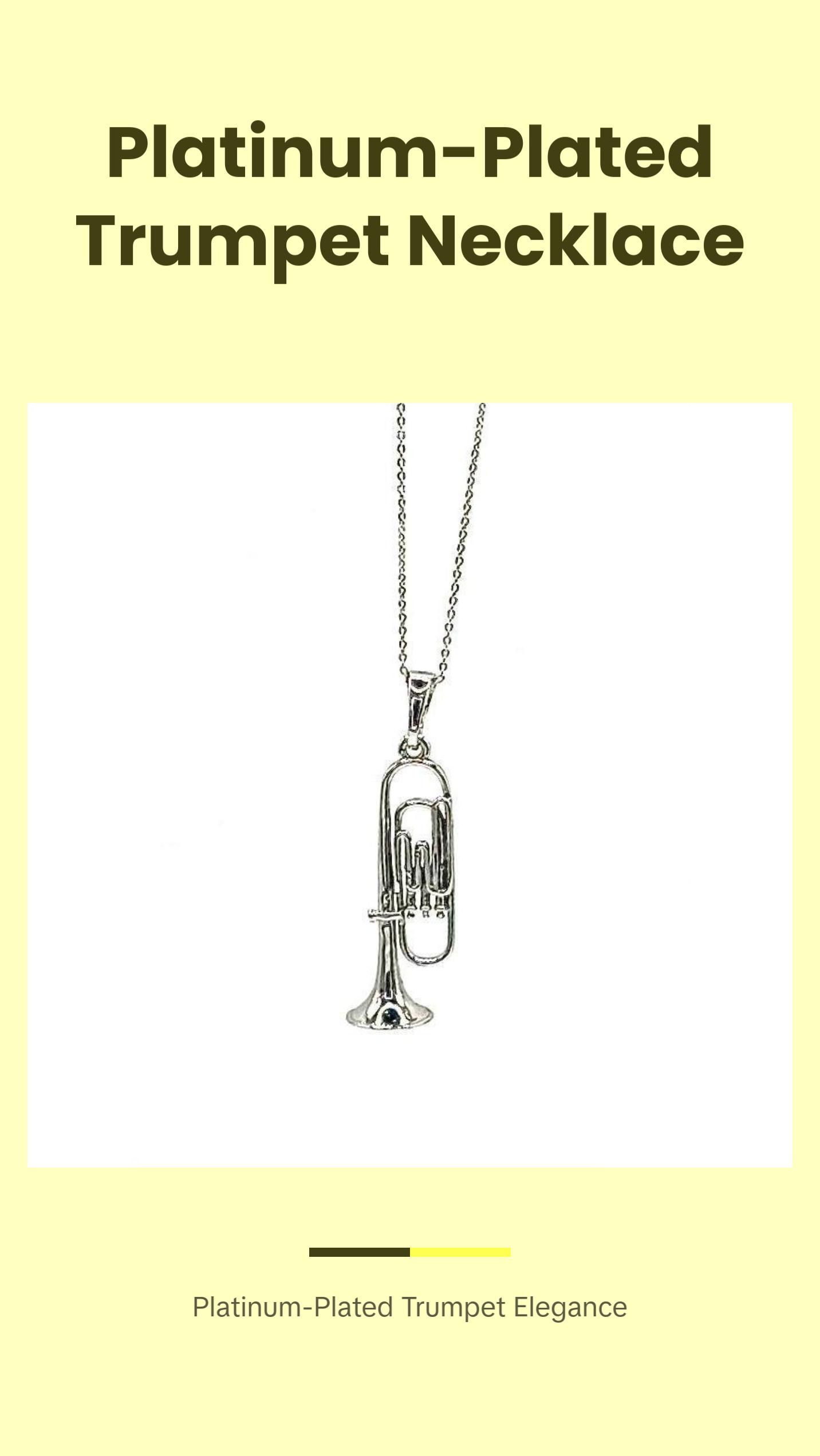 Trumpet Necklace with Chain and Pendant Featuring Trumpet Design