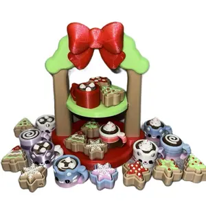 Mini Christmas Cookie Clickers, mini Cat Mug Clickers, or mini Mug Clickers (3D printed) green glow in the dark details