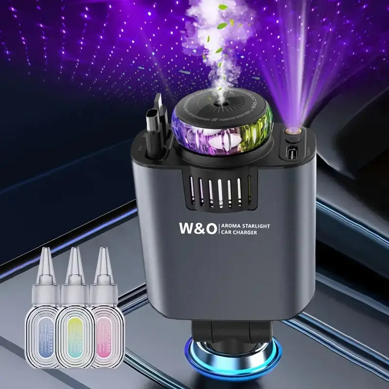 Starlight 5-in-1 Car Charger | Retractable Fast Charger with Dual Ports, USB-C & Lightning Cable | Fast Charging for iPhone, iPad, AirPods, Samsung, Google