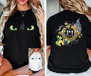 Epic Universe Shirt, Night Fury Dragon Rider Shirts, Cute Black Dragon Fantasy Tee, Theme Park Gift Family Universe Park Trip