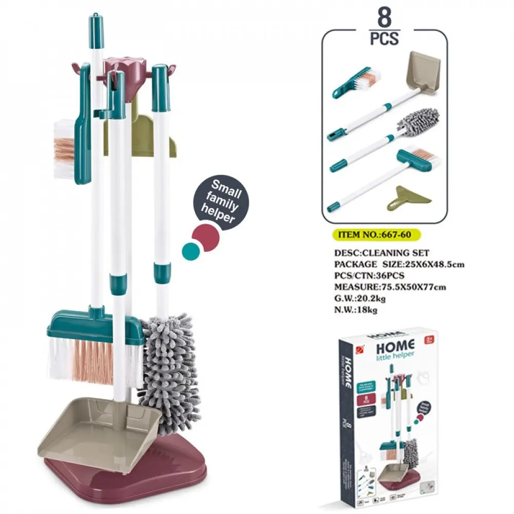 Realistic Cleaning Toys for Kids | Pretend Play Housework Set | Realistic Broom and Cleaning Tool Set | Cleaning Playset | Housekeeping Playset