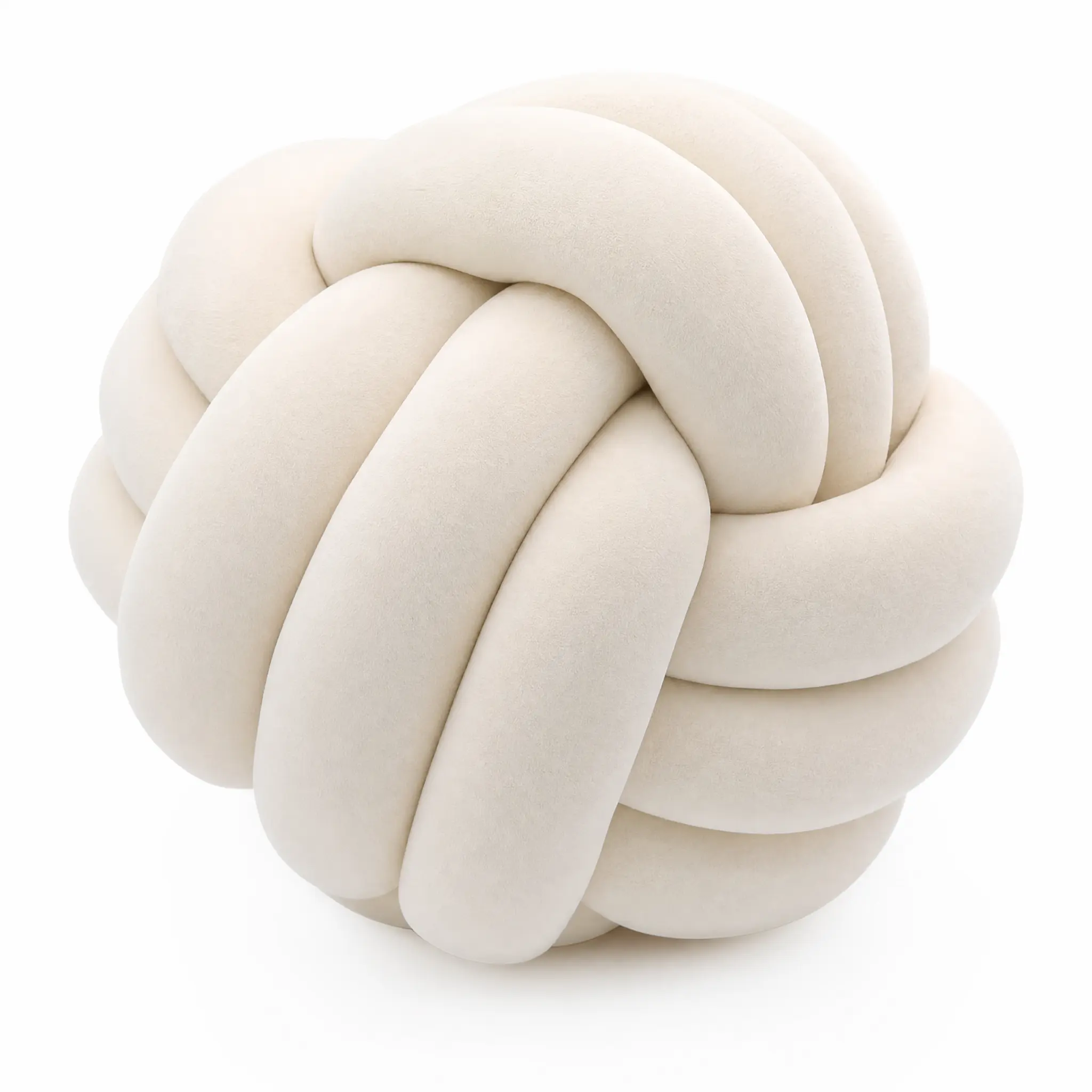 Handmade Knot Ball Throw Pillow Plush Round Decorative Cushion for Sofa Bed Home Decor
