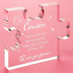 Cousin Gifts for Women Acrylic Plaque - Christmas Mothers Day Birthday Wedding Card Gifts for Cousin  Desk Decorations Desk Signage Decoration - Gifts for Cousins Female from Sister Brother