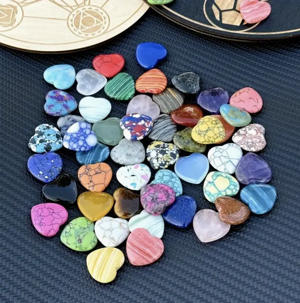 Multi-color Heart-shaped Crystal, Exciting Heart-shaped Crystal, Ideal Spiritual Energy Balance For Love Gemstones, Meditation, Perfect Gift, DIY Jewelry Decoration(Random Colors)