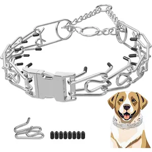 Pinch Prong Collar for Large Medium Small Dogs, Stainless Steel Choke Collar for Dogs with Qucik Release Buckle