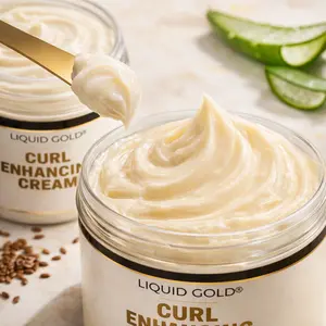 Liquid Gold Curl Enhancing Cream – Define, Moisturize & Reduce Frizz for Soft, Bouncy Curls. Great for Wash and goes, twist outs, braidouts