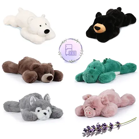 16 inch 2 LB Heatable & Coolable Highland Cow Weighted Stuffed Animals | Microwavable Heating Pad for Relieve Stress Soothing & Relaxation | Lavender Scented Plush Toys for Adults and Children