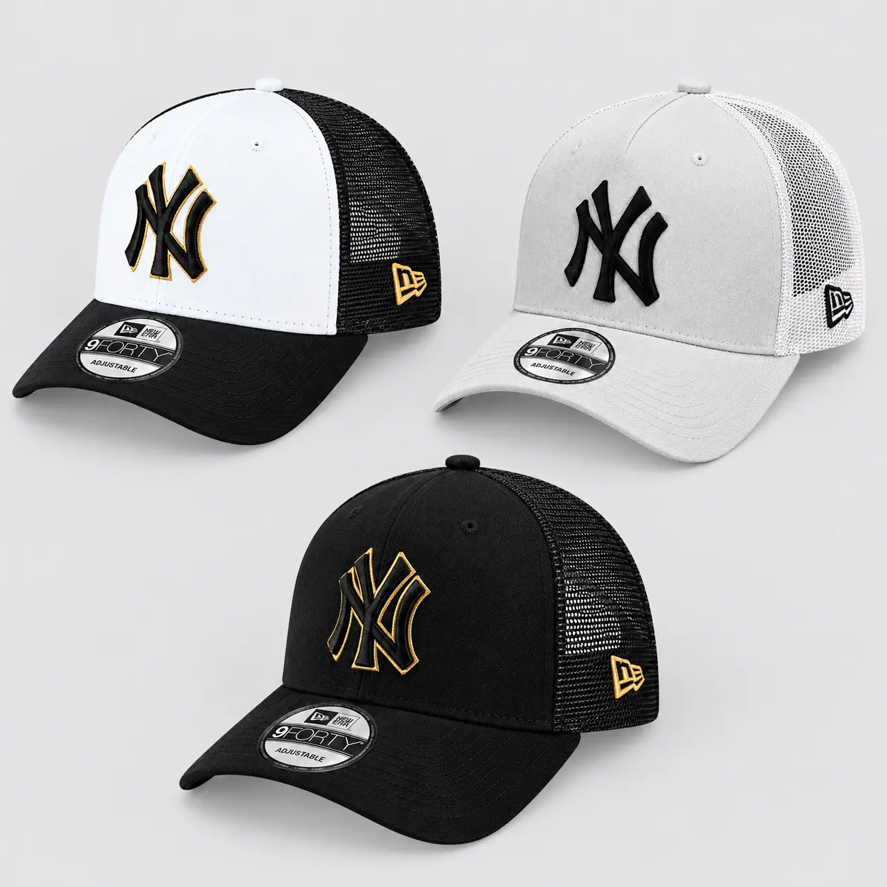 New Era MLB NY Yankees LA Dodgers  Mesh Trucker Classic Baseball Hat - Casual Weekend Outdoor Cap