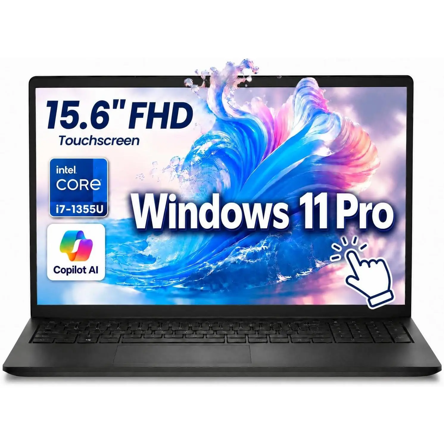Dell 15 DC15250 Touchscreen Laptop,Intel Core i7-1355U,16GB DDR5 1TB SSD | 15.6" FHD Touch Display, Windows 11 Pro, Copilot AI, Numeric Keypad, Wi-Fi 6, for Business & Students