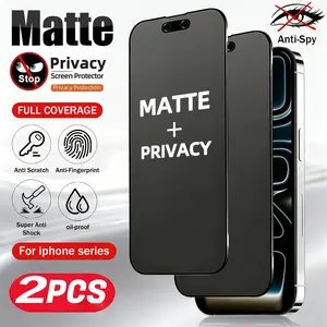 2 Matte Privacy Protection Ceramic Screen Protector Film Accessories for iPhone 17 Pro Max/17 Pro/17 Air/16 Pro Max/16 Pro/15 Pro Max/15 Pro/15/14 Pro Max/14 Plus/13 Pro Max/12 Mini/11