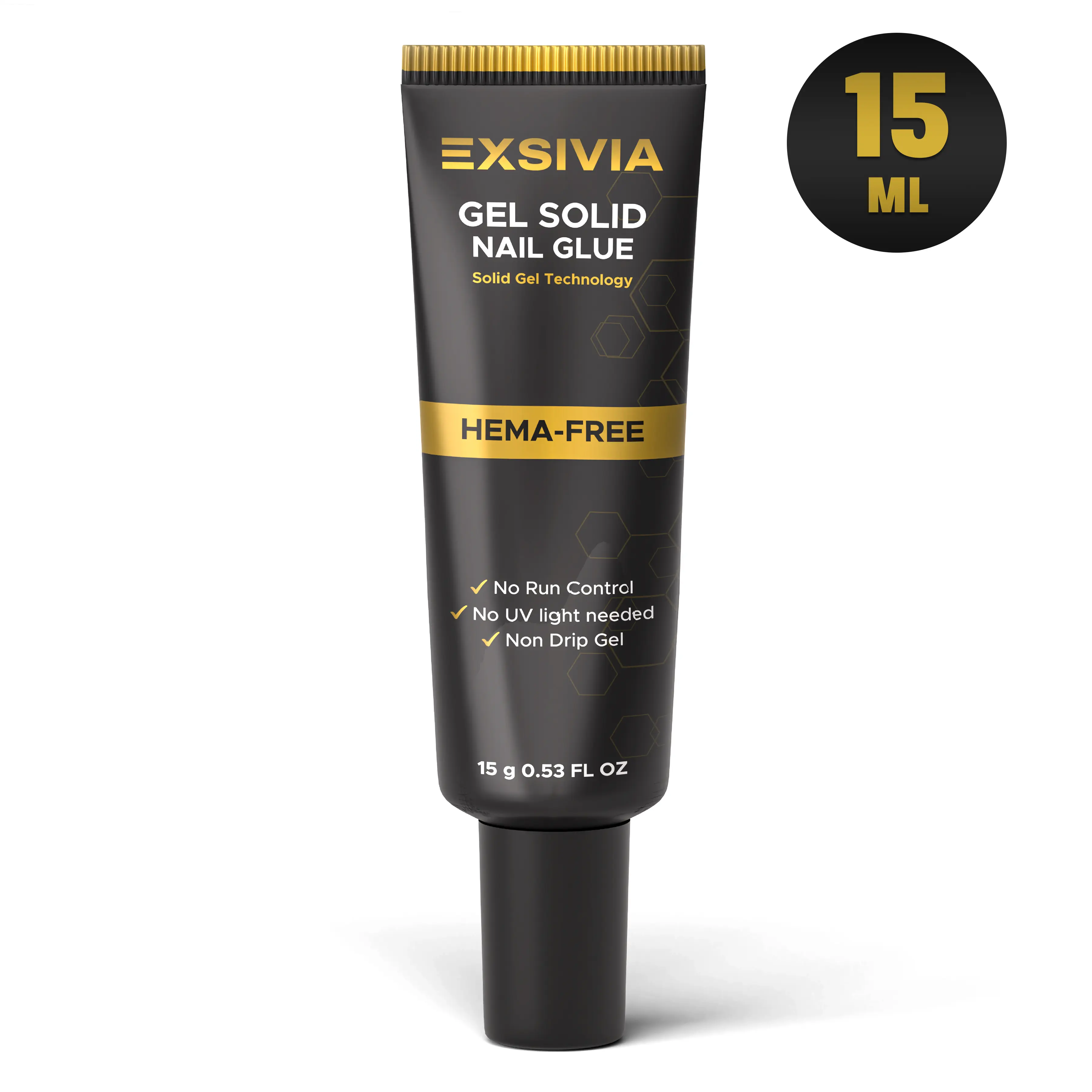 Super Strong Semi Solid Nail Glue 15g for All Nail Types, Press On Nails, Acrylic Nails and Nail Tips, Quick Drying, Long Lasting, No UV Light Needed, Thick No-Drip Adhesive