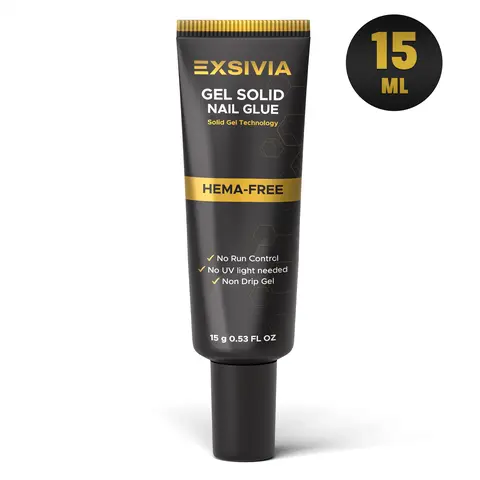 Super Strong Semi Solid Nail Glue 15g for All Nail Types, Press On Nails, Acrylic Nails and Nail Tips, Quick Drying, Long Lasting, No UV Light Needed, Thick No-Drip Adhesive