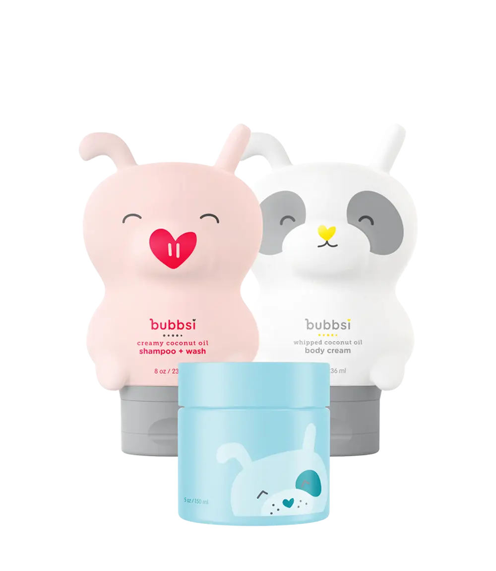 Deep Moisture Skincare Starter Set | 3 Daily Products: Coconut Oil Body Cream Moisturizer, Shampoo + Wash, Oil Balm | Naturally-Derived, Organic Coconut Oil Formulas | Petroleum Free | Refillable Bottles | Light Coconut Vanilla Scent