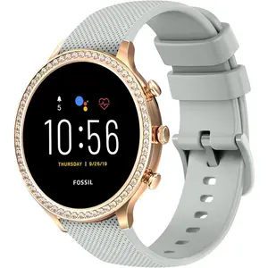 18mm Quick Released Watch Band Compatible with Fossil Gen 6 42mm / Fossil Gen 5E 42mm, Silicone Wrist Straps Women's Replacement Bands Compatible for Fossil Smartwatch