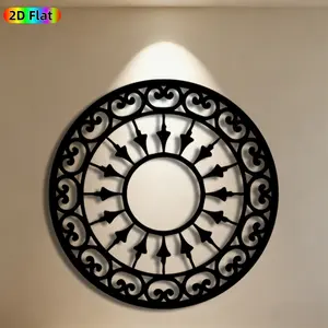 1pc Circular Scrollwork Metal Wall Art, Intricate Circular Scrollwork Statue Mural, Ideal Gift for Christmas, New Year, Geometric Decor Enthusiasts,  Metal Wall Decor , Perfect for Living Room Wall & Garden Fence, Stylish Indoor Outdoor Decor