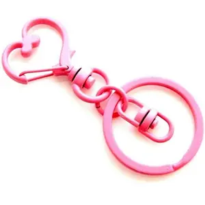Pink Alloy Snap Hook Hearts 10 Pack - Heart-Shaped Clips with Clip Attachment, DYI