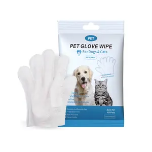 Pet Glove Wipes - 6-pack, no rinsing required, convenient for daily care and travel - Safe, odourless glove wipes suitable for cats and dogs