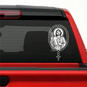 San Judas Tadeo Rosary Sticker / Calcomanía Religiosa en Vinil