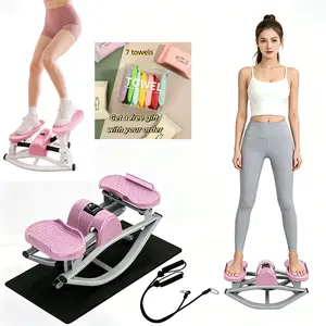 Rock Stepper with Elastic Resistance Bands Side-to-Side Lateral Rocking Motion U-Shape Rocking Stepper Machine for Home Compact Stair Stepper with Digital Monitor & Quiet High-Capacity Design Full-Body &Leg Glute Workout Equipment for Women and men