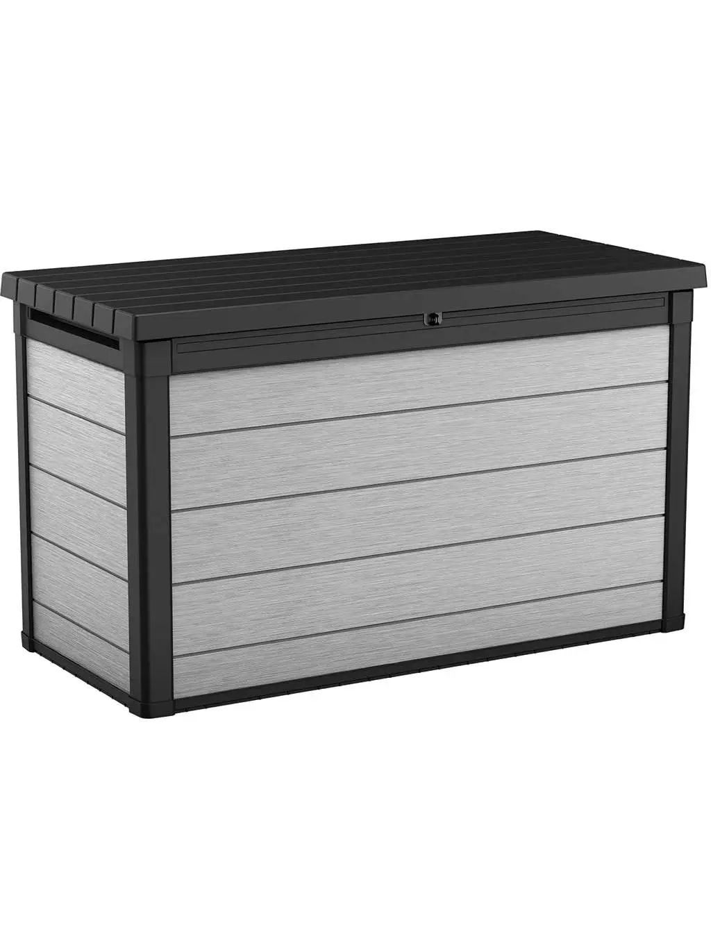 Keter KET246680 Denali Plastic Rectangular Outdoor Storage Deck Box - 200gal, Grey
