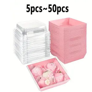 5-30 Pack Bakery Boxes with Transparent Lids, Oilproof Kraft Paper, Ideal for Cookies Macarons Cakes Sandwiches, Wedding Party Special Occasions