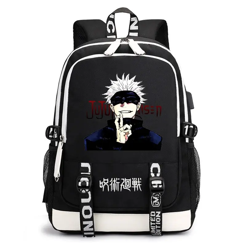 Jujutsu Kaisen Backpack, Anime Printed School Backpack, Large Capacity Student Laptop Bookbag, Lightweight Casual Travel Daypack for Boys Girls Kids Teens, Back to School