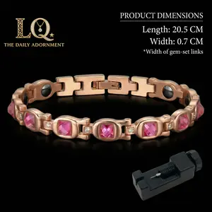 LQ The Daily Adornment Premium Magnetic Bracelet, 18K Gold Plated Copper & Stainless Steel Design, Elegant Gift for Her