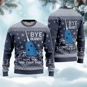 Christmas Bye Buddy Ugly Sweater, Hope You Find Your Dad Xmas Sweater, Elf Christmas Movie Sweater,  Funny Sweater D9W92D